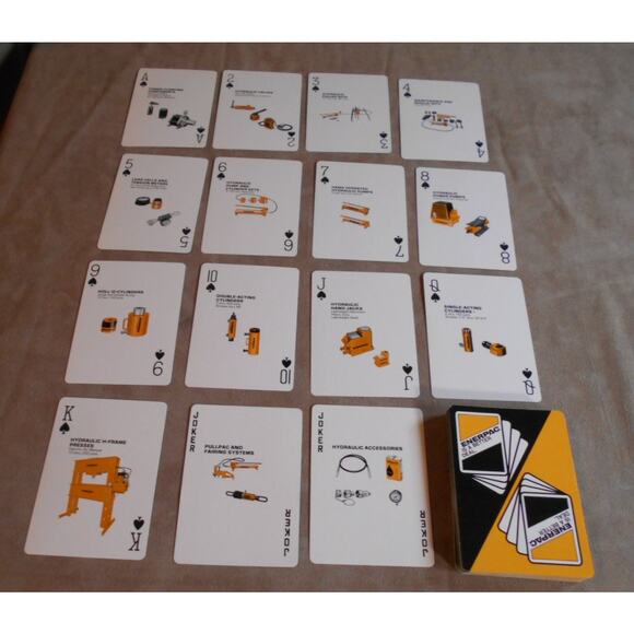 Enerpac Hydraulic Tools Advertising Playing Cards Complete Deck w/2 Jokers NO BX - Picture 3 of 3